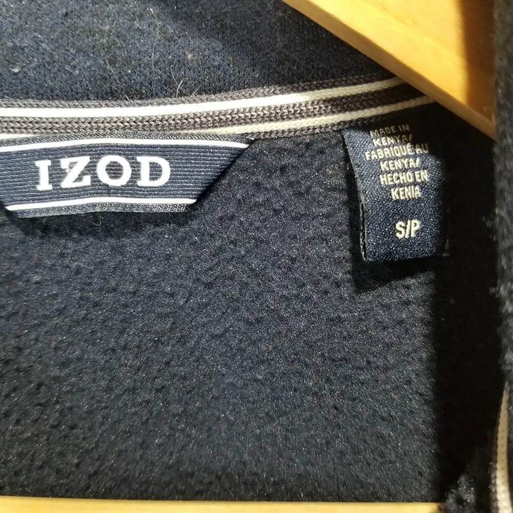 Izod Sweater Mens Small Pullover 1/4 Snap Front Collar Pockets